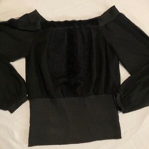 BLACK WOMENS OFF SHOULDER BLOUSE